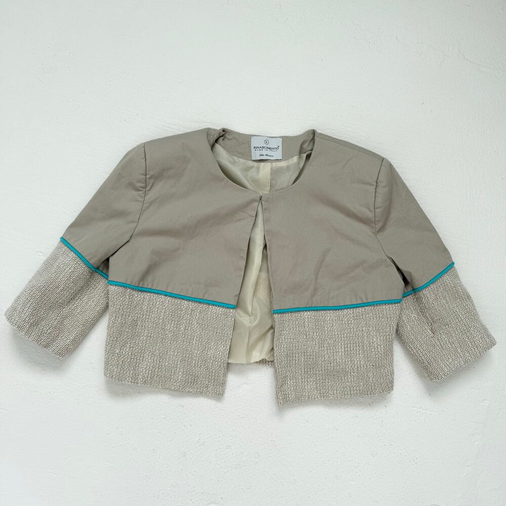 Rinascimento Cropped Half Sleeve Blazer, Size Large